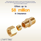 LTWFITTING Brass 5/16-Inch OD x 1/4-Inch Male NPT Compression Connector Fitting(Pack of 25)