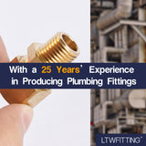 LTWFITTING Brass 1/2 OD x 1/4 Male NPT Compression Connector Fitting(Pack of 5)