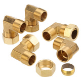 LTWFITTING 7/8-Inch OD x 3/4-Inch Male NPT 90 Degree Compression Elbow,Brass Compression Fitting(Pack of 5)