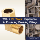 LTWFITTING 7/8-Inch OD x 3/4-Inch Male NPT 90 Degree Compression Elbow,Brass Compression Fitting(Pack of 50)