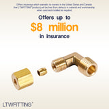 LTWFITTING 1/8-Inch OD x 1/8-Inch Male NPT 90 Degree Compression Elbow,Brass Compression Fitting (Pack of 500)