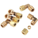 LTWFITTING 1/4-Inch OD x 1/4-Inch Male NPT 90 Degree Compression Elbow,Brass Compression Fitting(Pack of 5)