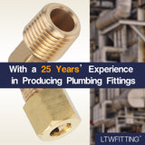 LTWFITTING 1/4-Inch OD x 1/4-Inch Male NPT 90 Degree Compression Elbow,Brass Compression Fitting(Pack of 25)