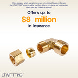 LTWFITTING 1/2-Inch OD x 1/2-Inch Male NPT 90 Degree Compression Elbow,Brass Compression Fitting(Pack of 100)