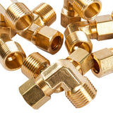 LTWFITTING 1/2-Inch OD x 1/2-Inch Male NPT 90 Degree Compression Elbow,Brass Compression Fitting(Pack of 20)