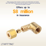 LTWFITTING 3/16-Inch OD x 1/8-Inch Female NPT 90 Degree Compression Elbow,Brass Compression Fitting(Pack of 25)