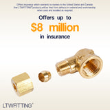 LTWFITTING 1/4-Inch OD x 1/4-Inch Female NPT 90 Degree Compression Elbow,Brass Compression Fitting(Pack of 200)
