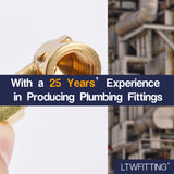 LTWFITTING 1/4-Inch OD x 1/4-Inch Female NPT 90 Degree Compression Elbow,Brass Compression Fitting(Pack of 25)