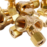 LTWFITTING 1/4-Inch OD x 1/4-Inch Female NPT 90 Degree Compression Elbow,Brass Compression Fitting(Pack of 25)