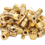 LTWFITTING Brass 1/4-Inch OD x 1/4-Inch OD x 1/8-Inch Male NPT Compression Run Tee Fitting(Pack of 200)