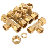 LTWFITTING Brass 5/8-Inch OD x 5/8-Inch OD x 1/2-Inch Male NPT Compression Branch Tee Fitting(Pack of 5)