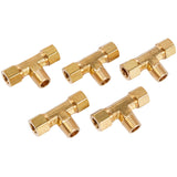 LTWFITTING Brass 3/8-Inch OD x 3/8-Inch OD x 1/4-Inch Male NPT Compression Branch Tee Fitting(Pack of 5)