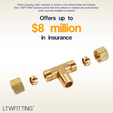 LTWFITTING Brass 3/8-Inch OD x 3/8-Inch OD x 1/4-Inch Male NPT Compression Branch Tee Fitting(Pack of 5)