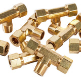 LTWFITTING Brass 3/8-Inch OD x 3/8-Inch OD x 1/4-Inch Male NPT Compression Branch Tee Fitting(Pack of 20)