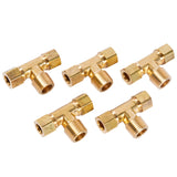 LTWFITTING Brass 3/8-Inch OD x 3/8-Inch OD x 3/8-Inch Male NPT Compression Branch Tee Fitting(Pack of 5)