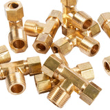LTWFITTING Brass 3/8-Inch OD x 3/8-Inch OD x 3/8-Inch Male NPT Compression Branch Tee Fitting(Pack of 20)