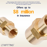 LTWFITTING Brass Pipe Fitting 1/4-Inch x 1/8-Inch Female NPT Reducing Coupling Water Boat(Pack of 25)