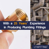 LTWFITTING Brass Pipe Fitting 1/4-Inch x 1/8-Inch Female NPT Reducing Coupling Water Boat(Pack of 300)