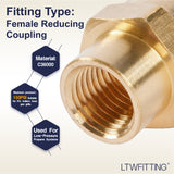 LTWFITTING Brass Pipe Fitting 3/8-Inch x 1/4-Inch Female NPT Reducing Coupling Water Boat(Pack of 200)