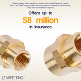 LTWFITTING Brass Pipe Fitting 3/8-Inch x 1/4-Inch Female NPT Reducing Coupling Water Boat(Pack of 200)