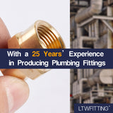 LTWFITTING Brass Pipe Fitting 3/8-Inch x 1/4-Inch Female NPT Reducing Coupling Water Boat(Pack of 20)