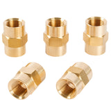 LTWFITTING Brass Pipe Fitting Coupling Coupler 1/8 x 1/8 Inch Female NPT FNPT FPT Pipe Water Boat(Pack of 5)