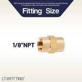 LTWFITTING Brass Pipe Fitting Coupling Coupler 1/8 x 1/8 Inch Female NPT FNPT FPT Pipe Water Boat(Pack of 25)