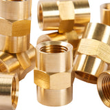LTWFITTING Brass Pipe Fitting Coupling Coupler 1/8 x 1/8 Inch Female NPT FNPT FPT Pipe Water Boat(Pack of 500)