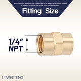 LTWFITTING Brass Pipe Fitting Coupling Coupler 1/4 x 1/4 Inch Female NPT FNPT FPT Pipe Water Boat(Pack of 500)