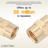LTWFITTING Brass Pipe Fitting Coupling Coupler 1/4 x 1/4 Inch Female NPT FNPT FPT Pipe Water Boat(Pack of 500)