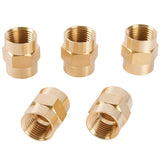 LTWFITTING Brass Pipe Fitting Coupling Coupler 1/2 x 1/2 Inch Female NPT FNPT FPT Pipe Water Boat(Pack of 5)