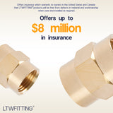 LTWFITTING Brass Pipe Fitting Coupling Coupler 1/2 x 1/2 Inch Female NPT FNPT FPT Pipe Water Boat(Pack of 30)
