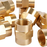 LTWFITTING Brass Pipe Fitting Coupling Coupler 1/2 x 1/2 Inch Female NPT FNPT FPT Pipe Water Boat(Pack of 150)