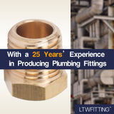 LTWFITTING Brass Hex Pipe Bushing Reducer Fittings 1/4" Male BSPT x 1/8" Female BSPP (Pack of 5)