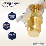 LTWFITTING New Brass Drain Cock 1/8 NPT Air Ride Suspension (Pack of 25)