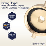 LTWFITTING Brass Fire Hydrant Adapter 2-1/2 inch NST (NH) Female x 3/4 inch GHT Male (Pack of 1)