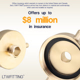 LTWFITTING Brass Fire Hydrant Adapter 2-1/2 inch NST (NH) Female x 3/4 inch GHT Male (Pack of 1)