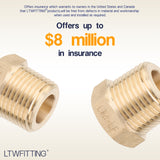 LTWFITTING Lead Free Brass Pipe Hex Head Plug Fittings 3/8 Inch Male NPT Air Fuel Water (Pack of 400)