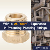 LTWFITTING Lead Free Brass Pipe Hex Head Plug Fittings 3/8 Inch Male NPT Air Fuel Water (Pack of 400)