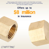 LTWFITTING Lead Free Brass Pipe Cap Fittings 3/8 Inch Female NPT Air Fuel Water (Pack of 25)