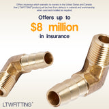LTWFITTING Lead Free 90 Deg Elbow Brass Barb Fitting 5/16 Inch Hose Barb x 1/8 Inch Male NPT Thread Fuel Boat Water (Pack of 25)