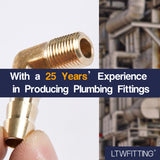 LTWFITTING Lead Free 90 Deg Elbow Brass Barb Fitting 5/16 Inch Hose Barb x 1/8 Inch Male NPT Thread Fuel Boat Water (Pack of 5)