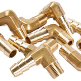 LTWFITTING Lead Free 90 Deg Elbow Brass Barb Fitting 5/16 Inch Hose Barb x 1/8 Inch Male NPT Thread Fuel Boat Water (Pack of 25)