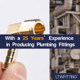 LTWFITTING Lead Free 90 Deg Elbow Brass Barb Fitting 5/16 Inch Hose Barb x 1/4 Inch Male NPT Thread Fuel Boat Water (Pack of 400)