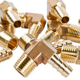 LTWFITTING Lead Free 90 Deg Elbow Brass Barb Fitting 5/16 Inch Hose Barb x 1/4 Inch Male NPT Thread Fuel Boat Water (Pack of 25)