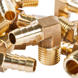 LTWFITTING Lead Free 90 Deg Elbow Brass Barb Fitting 5/16 Inch Hose Barb x 1/4 Inch Male NPT Thread Fuel Boat Water (Pack of 400)