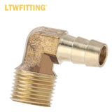 LTWFITTING Assortment Kit Hose ID (1/4-Inch to 1/2-Inch) x (1/8-Inch to 3/8-Inch) NPT Male LF Brass Hose Barb Elbow Set (Pack of 25)
