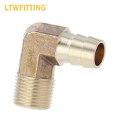 LTWFITTING Assortment Kit Hose ID (1/4-Inch to 1/2-Inch) x (1/8-Inch to 3/8-Inch) NPT Male LF Brass Hose Barb Elbow Set (Pack of 25)