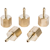 LTWFITTING Lead Free Brass Fitting Coupler/Adapter 1/8 Inch Hose Barb x 1/4 Inch Female NPT Fuel Gas Water (Pack of 5)