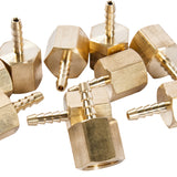 LTWFITTING Lead Free Brass Fitting Coupler/Adapter 1/8 Inch Hose Barb x 1/4 Inch Female NPT Fuel Gas Water (Pack of 25)